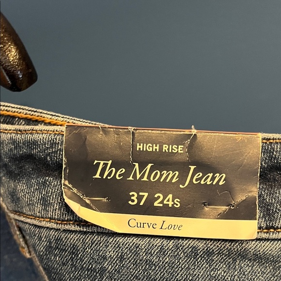 Abercrombie & Fitch The Mom Jean High Rise Blue Denim Jeans 37 24s Curve Love - Picture 10 of 14
